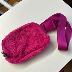 Pink sherpa crossbody Bag